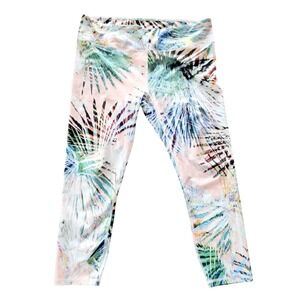 Guru Active Los Angeles‎ XL Leggings Yoga Palm Fronds Multicolor NEW